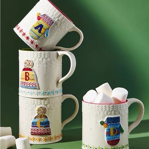 Anthropologie Bundle Up Monogram Mug "S" - Picture 1 of 4